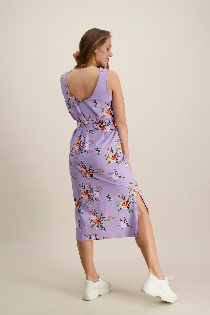 Tank Midi Dress, Lavender Bloom - Kaiko Clothing Company Oy