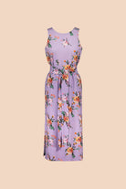 Tank Midi Dress, Lavender Bloom - Kaiko Clothing Company Oy