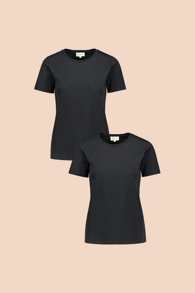 The T-Shirt tuplapakkaus - Black & Black - Kaiko Clothing Company Oy