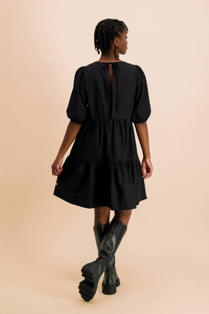 Tiered Mini Dress, Black - Kaiko Clothing Company Oy