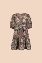 Tiered Mini Dress, Blooming Forest - Kaiko Clothing Company Oy