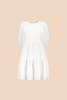 Tiered Mini Dress, White - Kaiko Clothing Company Oy