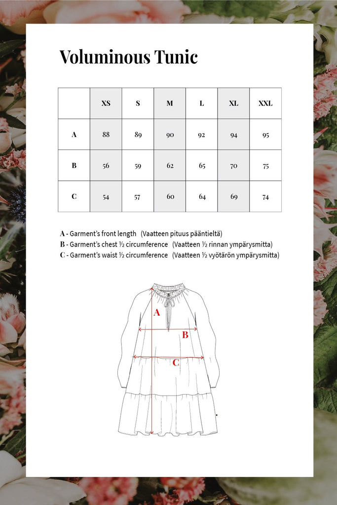 Voluminous Tunic, Cherry Garden - Kaiko Clothing Company Oy