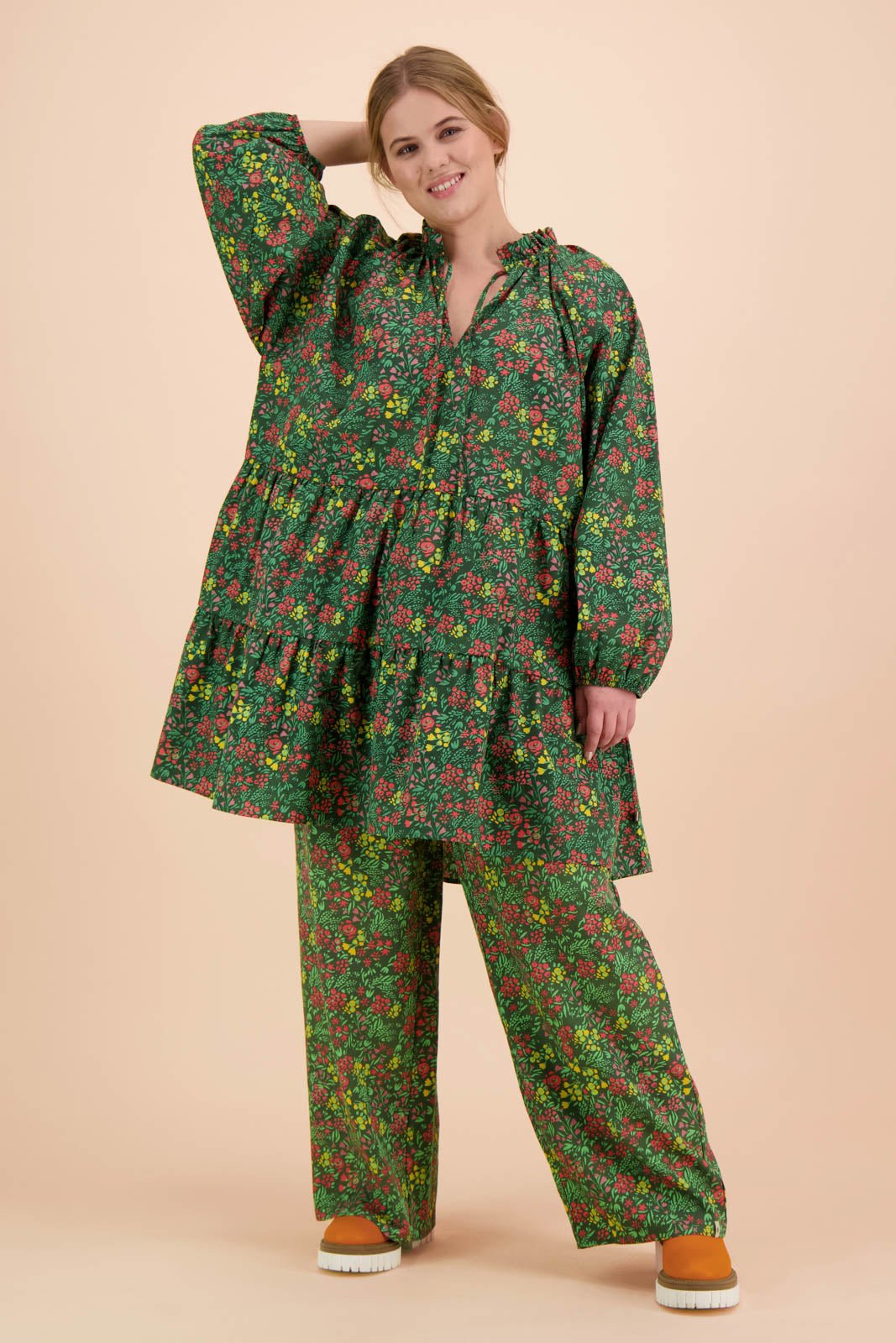 Voluminous Tunic, Green Meadow - Kaiko Clothing Company Oy