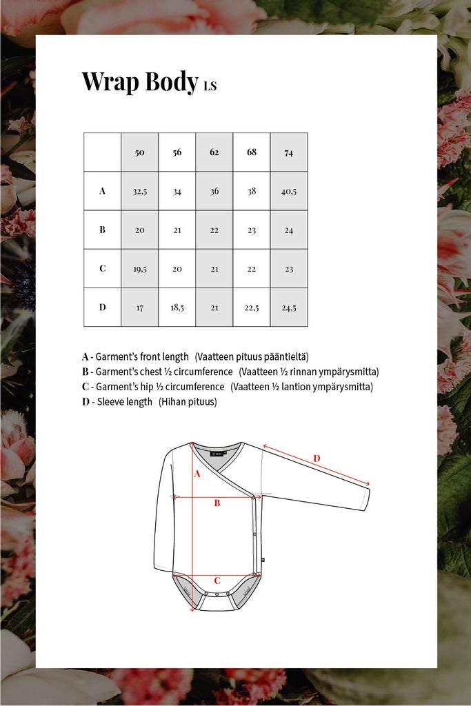 Wrap Body, Rose Yard Lilac - Kaiko Clothing Company Oy