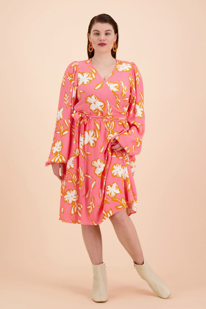 Wrap Mini Dress, Candy Floral - Kaiko Clothing Company Oy