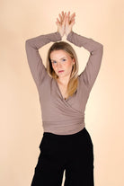 Wrap Top, Taupe - Kaiko Clothing Company Oy