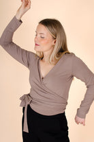 Wrap Top, Taupe - Kaiko Clothing Company Oy